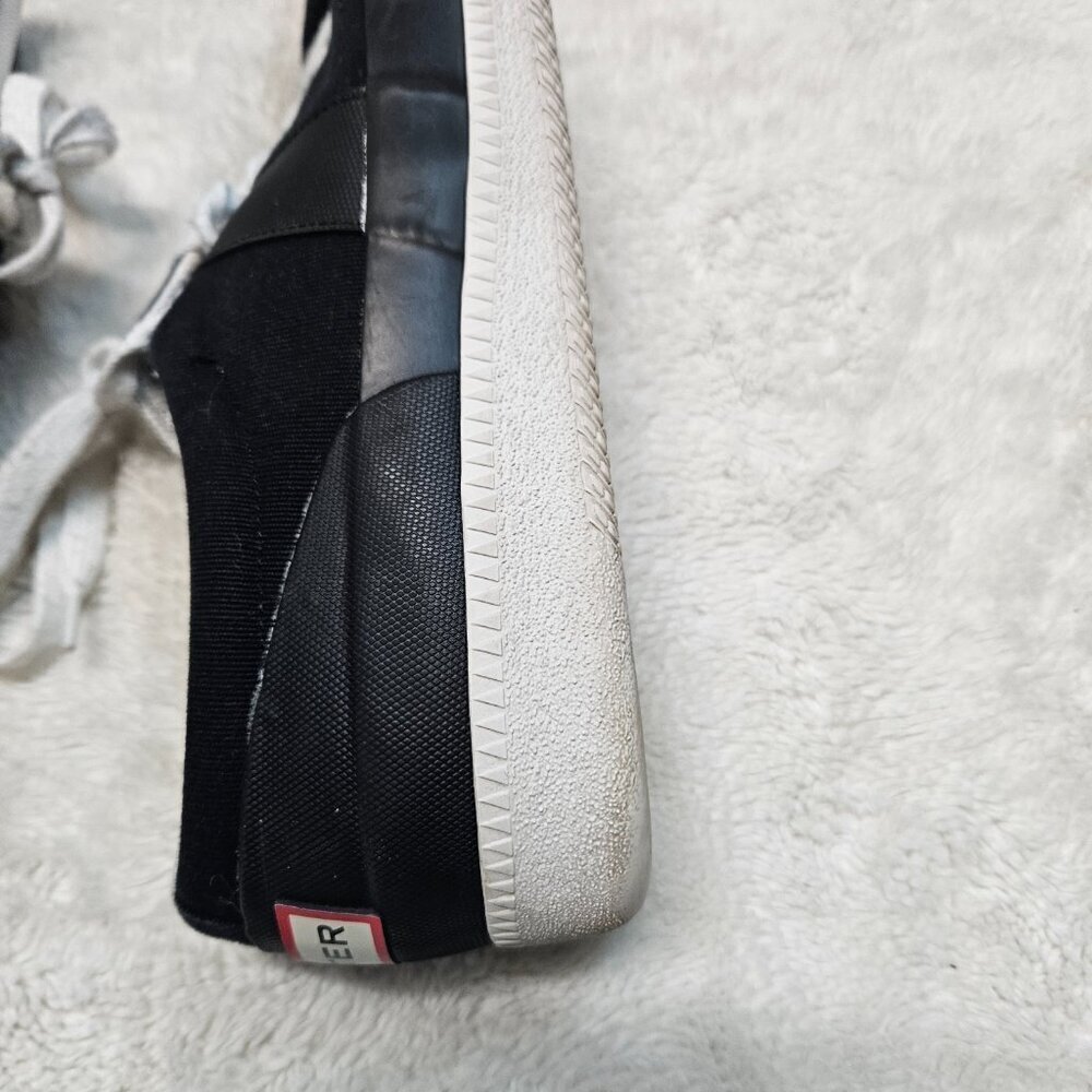Hunter Black Canvas White Low Top Sneakers Men 12 Casual Classic Everyday Basic - Picture 7 of 8